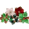 Cabezas de Flores Artificiales Personalizadas Decoraciones Navideñas Guirnalda de Navidad Arreglo Floral Adornos Decorativos Cruz de Terciopelo Mejor Vendido Transfronterizo Flores de Navidad