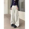 Calças Reta Vintage Moda High Street Jeans Estiloso Coil Versátil Primavera Soltas Wide Leg Nicho