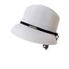 Sombrero con pantalla de lámpara y lazo simple para mujer, sombrero de verano con protector solar y etiqueta de metal, sombrero de lavabo, sombrero parasol para vacaciones en la playa