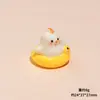 Boneca de Resina de Pintinho Bege Estéreo de Desenho Animado DIY Cola de Chantilly Carro Desktop Chaveiro Pingente Enfeites Acessórios