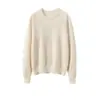 Nuevo Suéter de Punto de Cuello Redondo 100% Cachemira Otoño/Invierno 2026 Manga Larga para Mujer Colorido de Puntos Corte Holgado Top de Cachemira