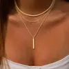 Collar de tres capas con clip de papel de hueso de serpiente de nuevo producto transfronterizo, gargantilla de cobre con diseño elegante, joyería para citas para mujeres