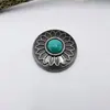 Cartera decorativa de cuero turquesa vintage, bolso de hombro y bandolera, accesorios de herrajes para bolso de aleación, hebilla de tornillo, cierre de cartera