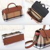 DSGUTWO Moda Europeia e Americana Couro Genuíno Bolsa Pequena Quadrada Moderna 2024 Novo Estilo Xadrez Bolsa Feminina Versátil Couro de Vaca Ombro Transversal