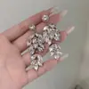 Brincos de Borla com Diamantes Brilhantes Estilo Francês de Luxo Leve Indústria Pesada para Mulheres Exquisitos e Elegantes Brincos Longos de Alta Qualidade para Banquete