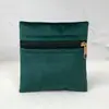 Bolsa de terciopelo portátil con cremallera de suministro directo para empaque de joyas, anillos y accesorios, bolsa de almacenamiento de terciopelo de doble cara