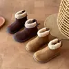 Botas de Nieve para Niñas 2026 Invierno Más Terciopelo Cálido Superficie de Terciopelo Escarchado Suela Suave Antideslizante Cierre Trasero de Moda Versátiles Botas de Algodón