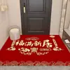 Tapete de Entrada de Lama Diatomácea Festivo Vermelho Tapete para Porta de Entrada Tapete para Hall de Casa Nova Tapete Absorvente de Água Resistente à Sujeira Antiderrapante