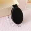 Pente dobrável simples personalizado em formato de macaron para mulheres, pente massageador desembaraçante com espelho de maquiagem portátil integrado