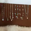 Colar de Água-Marinha Fresco Design de Nicho Feminino Corrente de Clavícula Levemente Luxuosa Estilo Ins Suave Versátil Colar para Férias na Praia