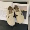 Ropa exterior de moda para mujer 2026, zapatos peludos de suela blanda con pelo integrado, estilo Birkenstock con hebilla cálida, zapatos planos forrados de polar