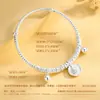 Pulsera de Plata Pura para Mujer Plata de Ley 9999 Nuevo Estilo Chino Dios Amarillo de la Riqueza Campana Auspiciosa Regalo de Cumpleaños de Alta Gama