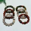 Pulsera al por mayor de cuentas grandes con ágata de patrón de dragón, cristal acuático blanco, cuentas redondas soñadoras, cuentas de barril, suministro para transmisiones en vivo, estilo unisex