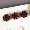 Marea nacional Sándalo chino sándalo rojo DIY tallado flor de siete pétalos/Ruyi/hoja de loto colgante de nube trasera accesorios de joyería