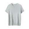 Elegante jersey de punto 100% seda de morera con cuello redondo y pequeñas mangas acampanadas, tejido versátil, nuevo jersey de punto de seda de morera de manga corta para primavera/otoño