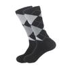 Calcetines de algodón para hombre de talla grande, estilo británico clásico de rombos, para Otoño e Invierno, color liso, calcetines de vestir para hombre, fabricantes transfronterizos