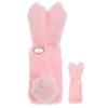 Funda Trasera Protectora Rosa de Conejo de Peluche Anti-Caídas Neutro con Pedrería para iPhone 14 Pro Max Color Sólido 13