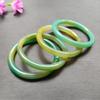 Moda pequena fresca cor verde amarela cor ágata anel antigo proibido acessórios crianças pulseira redonda anel atacado