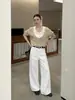 ICCIICC Treze Linhas Calças Pantalona Minimalistas de Alta Qualidade para Mulheres, Calças Casuais Soltas Emagrecedoras, Novo Estilo Outono 2060