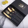 Juego de cubiertos de acero inoxidable para caballero transfronterizo, tenedor, cuchara, tenedor de postre, vajilla de regalo para hotel y restaurante, se puede imprimir logotipo