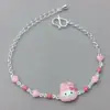 Pulseira de prata de lei S925 novo esmalte gota Sanrio design nicho joias de prata fofas para crianças vendas diretas de fábrica transfronteiriças