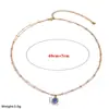 Collar de Acero de Titanio Oro Real de 18K, Colgante Impermeable de Acero Inoxidable Transfronterizo, Accesorios de Lapis Lázuli Multicapa para Mujer, Suministro Directo del Fabricante
