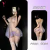 Lingerie sexy Yesiyeser, camisola transparente com acabamento em renda irregular, camisola de rede vazada 9858