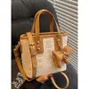Bolso Canasta Tote Versátil Súper Popular Estilo Coreano para Mujer Modelo Nuevo 2026 Estilo Cotidiano Bolso Cubo Estampado Bolso de Hombro Cruzado