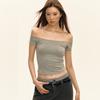 Estilo Americano Estilo Desejo Puro Slim-fit Emagrecedor Polo Gola Pontilhada Camiseta 2024 Combina com Tudo Nicho Chic Hot Girl Top Sexy