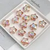 Dingyi Luna Fría Estrella Transparente Estrella de Cinco Puntas Chapado Acrílico Cuentas con Agujero Pasante Cuentas Sueltas Pulsera DIY Accesorios de Joyería