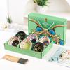 Juego de Cuencos Florales Acuarela Cerámica Plato Tazón de Arroz Vajilla Transfronteriza Caja de Regalo Estilo Ins Corazón de Niña