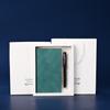Conjunto de caderno em pele de ovelha personalizado super grosso couro macio bloco de notas de estudante personalizado caderno de negócios caixa de presente personalizada