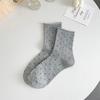 [Calcetines de Algodón] Calcetines de Punto con Borde Enrollado de Lunares para Mujer, Calcetines de Media Pantorrilla, Antiolor, Absorbentes de Sudor, Estilo Delgado de Verano, Transpirables para Primavera y Otoño, Calcetines Holgados