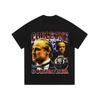 Camiseta de manga corta retro de calle americana con estampado de película europea y americana, camiseta básica de manga larga holgada de marca de moda urbana, para hombre y mujer