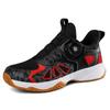 Zapatos de Bádminton para Niños Profesionales Hebilla Giratoria Transpirables Antideslizantes Resistentes al Desgaste Zapatos de Entrenamiento Niños y Niñas Zapatos de Tenis sin Cordones