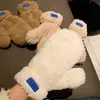 Guantes de Felpa Cálidos Blancos de Color Sólido para Mujer y Niña, Estilo Coreano de Invierno para Estudiantes, Engrosados, Venta al por Mayor