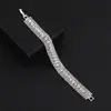 Joias de Moda Europeias e Americanas Mais Vendidas em Fronteira, Pulseira Minimalista Brilhante com Cravação de Diamantes de Nicho, Acessório Elegante e de Alto Padrão para Noivas