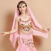 Nuevo danza del vientre danza india danza Xinjiang traje exótico traje de baile tocado étnico velo de gasa