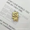 Nuevo Modelo Oro Puro 999 Creativo Rubí Llavero Colgante para Bolso de Teléfono Decoración Lindo Dibujo Animado Personalizable Mayoreo