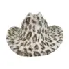 Sombrero de Vaquero con Estampado de Leopardo Personalizado Otoño e Invierno Moda Transfronteriza Estampada Felpa Engrosada Cálido Sombrero Cubo Sombrero de Leopardo Tendencia Sombrero de Copa