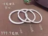 Plata de Ley 999 Pie de Plata Abierto Hueco Pulido Plata Pulsera Cerrada Pulsera Gruesa y Rugosa para Mujer Celebridad de Internet Pulida