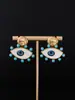 Pendientes de Ojo de Diablo Europeos y Americanos, Pendientes de Alta Gama, Pendientes Coloridos de Esmalte Diamantado Vintage Medieval
