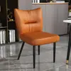 Cadeira de Jantar Italiana Simples Moderna de Alto Padrão com Encosto Cadeira de Jantar para Casa Luxo Leve Minimalista de Alto Padrão Confortável Artesanato em Couro Cadeira Casual