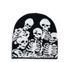 23 chapéu de malha de halloween engraçado de halloween de halloween de caveira dia dos mortos personalidade criativa chapéu jacquard chapéu frio