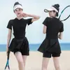 Traje de baño atlético de una pieza para mujer, de verano, adecuado para natación, deportes y competiciones, con un diseño modesto que cubre el pecho y crea un efecto adelgazante, nuevo estilo 2026