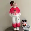 Conjunto de Niña Primavera y Otoño Nuevo Estilo Sudadera de Manga Larga Infantil Ropa de Otoño Niña Pequeña Ropa Infantil Degradado Dibujos Animados Moda Conjunto de Dos Piezas