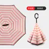 Paraguas Invertido Automático de Doble Capa con Mango Largo para Hombres y Mujeres, Protección Solar, Lluvia o Sol, Parasol Grande de Doble Capa Resistente al Viento para Montar en el Coche