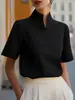 Transfronterizo en stock 2026 Ropa nueva de verano europea y americana para mujer estilo chino cuello alto diseño único elegante para ir al trabajo camisa