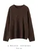 Top de punto con hilo de lentejuelas de seda y cachemir estilo Old Money Brillo sutil y discreto Sensación de alta gama Top versátil para Otoño/Invierno Ropa elegante para mujer