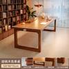 Escritorio de Madera Maciza Seleccionada para Sala de Estar, Mesa para Leer y Estudiar, Escritorio Doble para Uso Doméstico, Mesa Multifuncional, Estación de Trabajo